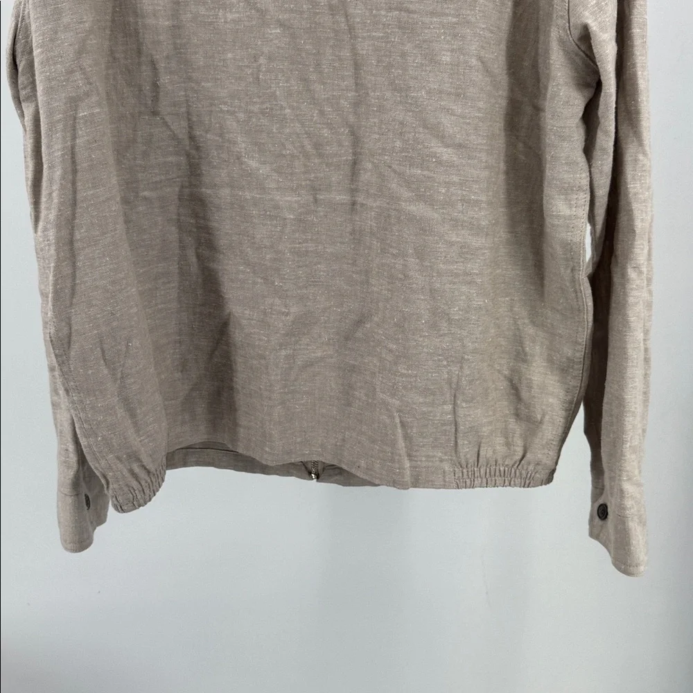 Maus & Hoffman Men's Beige Lightweight Jacket L linen blend zip up casual